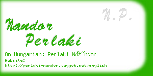 nandor perlaki business card